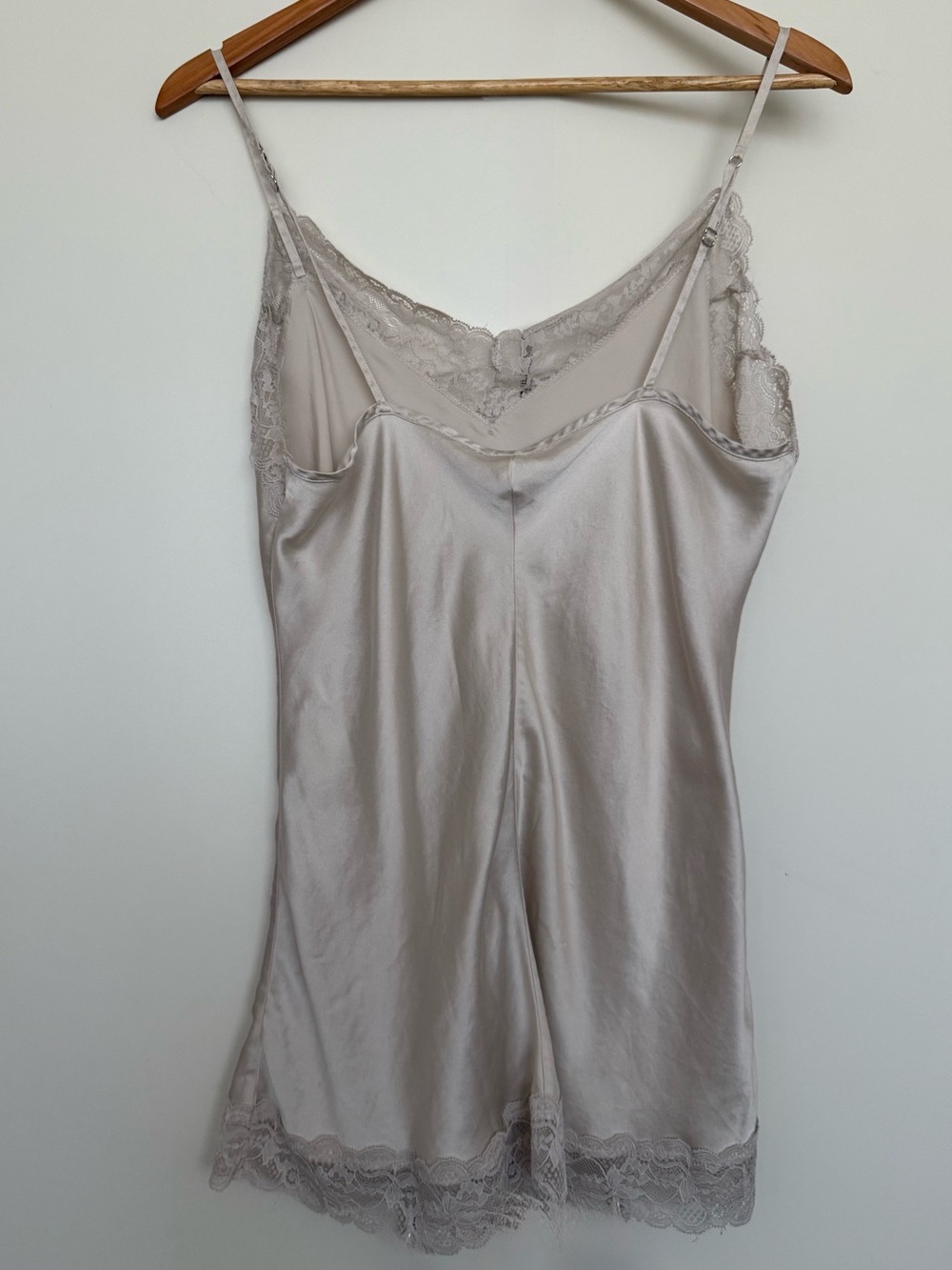 intimissimi Silk Slip with Lace Insert Detail Chemise Ivory Beige S/M - Picture 4 of 11